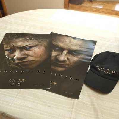 Dune Part Three 3 IMAX Fan Event Exclusive LogoTitle Baseball Cap Hat, 2 Posters
