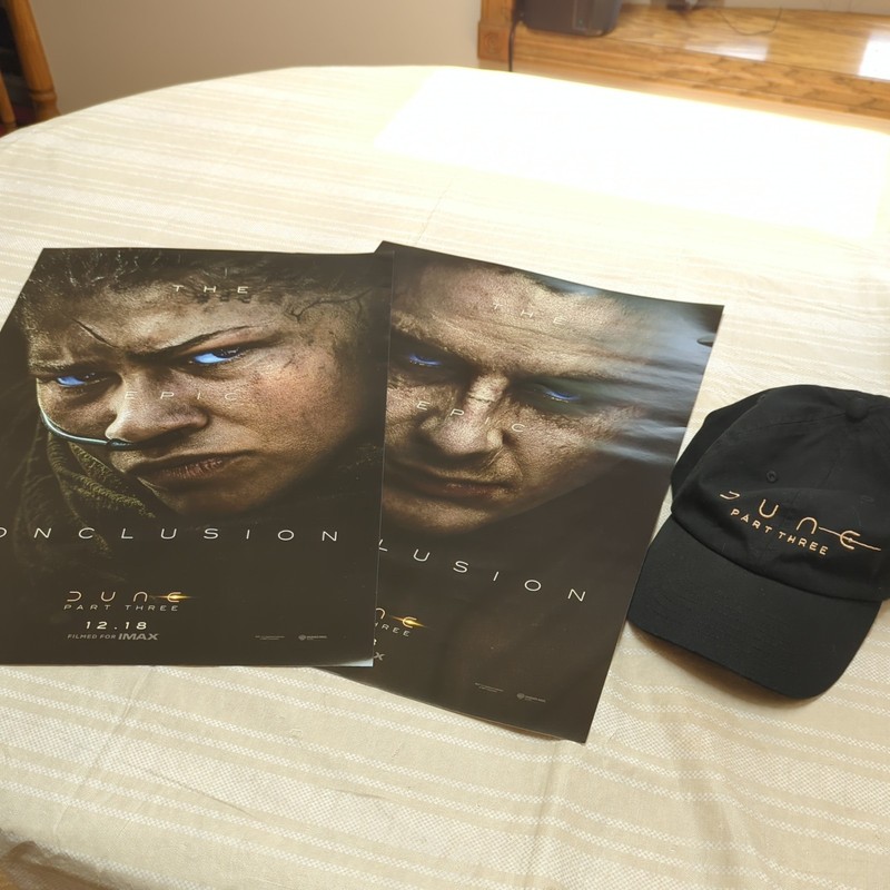 Dune Part Three 3 IMAX Fan Event Exclusive LogoTitle Baseball Cap Hat, 2 Posters