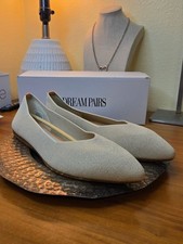Dream Pairs Women's Cream Knit Pointed-Toe Ballet Flats NWT Size 10