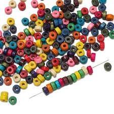 500 Colour 3.5 6.5mm Column Wood Beads Wooden Heishi beads Bracelet Beads