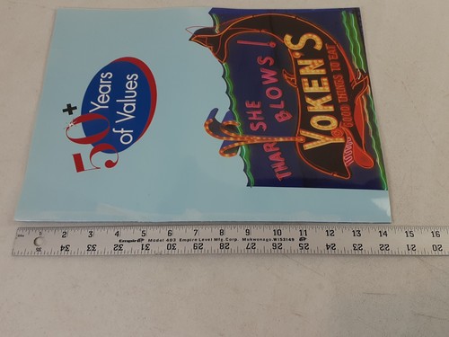Vintage 1997 Yoken's Restaurant Menu Thar She Blows 50 Year Anniversary RARE 925 - Bild 6 von 12