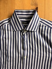 HUGO BOSS French Cuff Slim Fit Shirt 15- 38 Long Sleeve Blue Purple