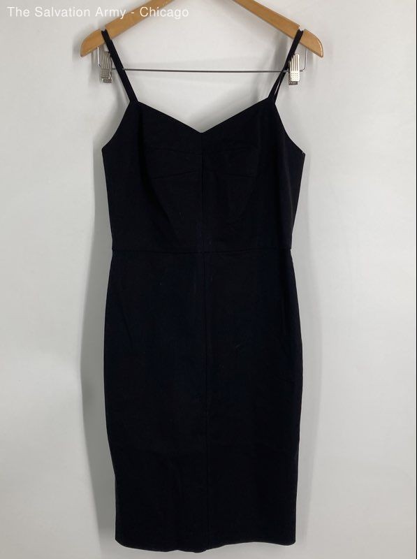Banana Republic Womens Black V-Neck Sleeveless Knee Length Sheath Dress Size 2