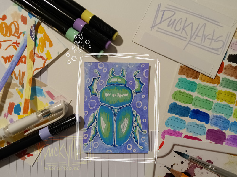 One Of a Kind ACEO Original Art Card - DuckyArts "Jewel Stag" 2026 1 of 1