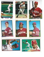 Lot of 8 - Philadelphia Phillies Baseball Cards-Bowman & Topps (1988-91, '92-93)