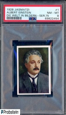 1928 Jasmatzi Die Welt In Bildern Series 75 #1 Albert Einstein RC ROOKIE PSA 8