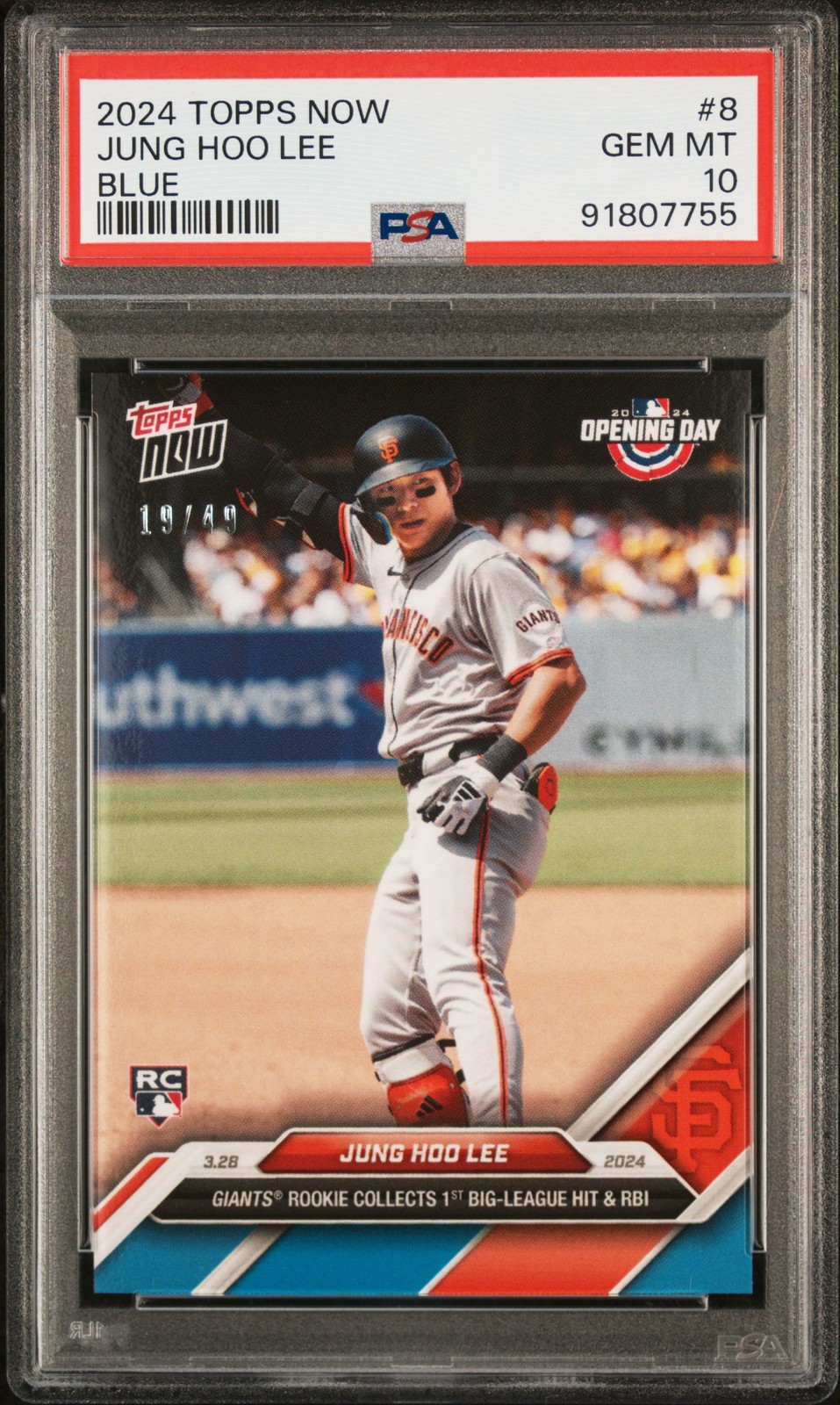 2024 TOPPS NOW BLUE #8 JUNG HOO LEE 19/49 PSA 10