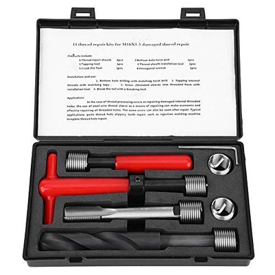 11Pcs M16x1.5 Thread Repair Kit Stainless Steel Drill Helicoil Repair Kit 