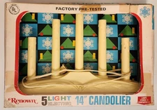 VINTAGE RENOWN 5-LIGHT CHRISTMAS CANDOLIER FOR HEARTH, WINDOW