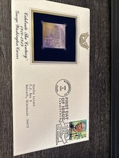 22KT Gold Foil George Washington Carver Stamp FDC 1998 First Day Issue
