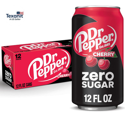 Cherry Zero Sugar Soda, 12 Fl Oz Cans, 12 Pack