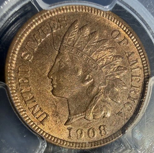 1908-S PCGS MS-64 RB Indian Head Cent