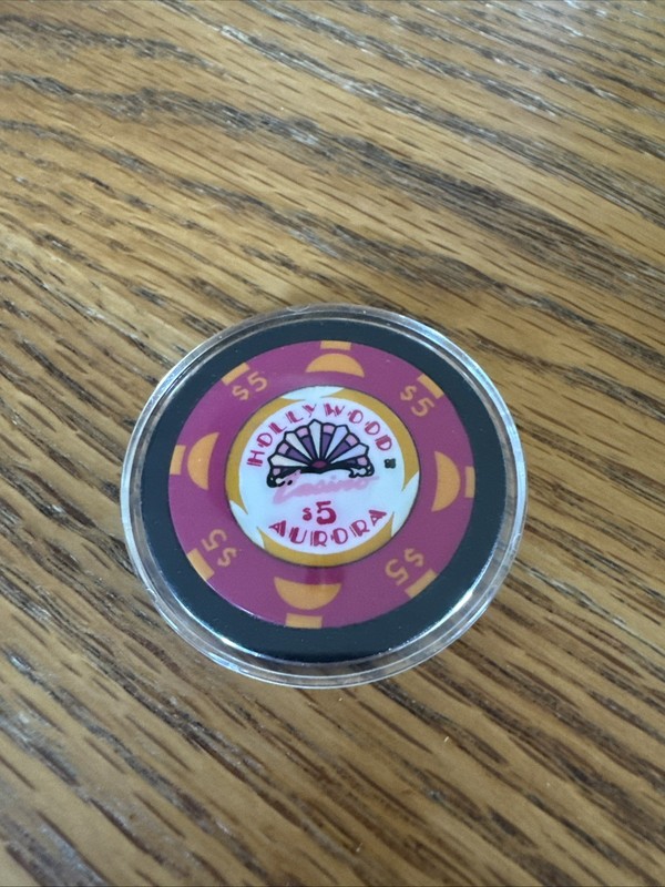 Collectible $5 Casino Chip from the Hollywood Casino in Aurora, Illinois