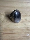 Vintage Sterling Silver Dendritic Agate Ring Large Moss Agate Statement Artisan