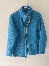 The North Face Girls Blue Long Sleeve Full-Zip Quilted Puffer Jacket Size XL 18