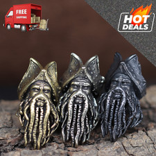Octopus Pirate Brass Knife Bead EDC Paracord Lanyard Pendant Outdoor Charm