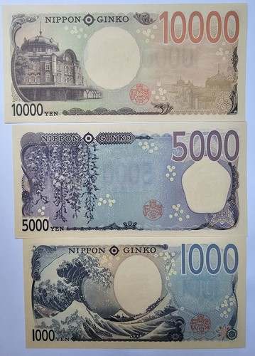 JAPÓN Set 3 - 1000 5000 10000 Yenes 2024 P 107-109 UNC/w1 - Imagen 2 de 2