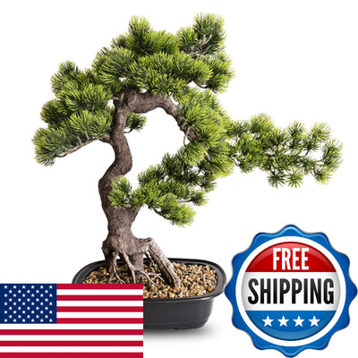 Artificial Bonsai Plant, Large Faux Juniper Plants 20 inch, Faux Potted Pine Pla
