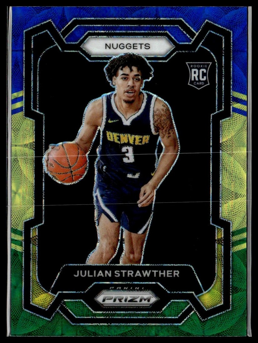 2023-24 Panini Prizm 133 Julian Strawther Nuggets Blue Yellow Green Choice