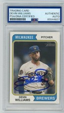 Devon Williams signed 2023 topps heritage PSA Slab