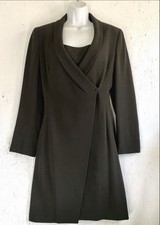 Giorgio Armani Woman  s Dress Jacket Outfit 2 Pc Black Wool Italy Size 4 Bust 36  