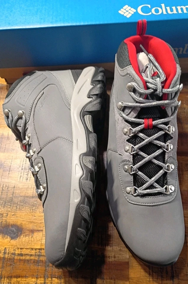 Columbia Hombres Newton Ridge Plus 2 Impermeable Cuero Botas de Senderismo Talla 12 Ancho Gris Foto 2 de 4