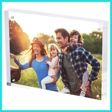 Magnetic Acrylic Picture Photo Frame 8x10 inches 24mm Thick with UV Protectio...