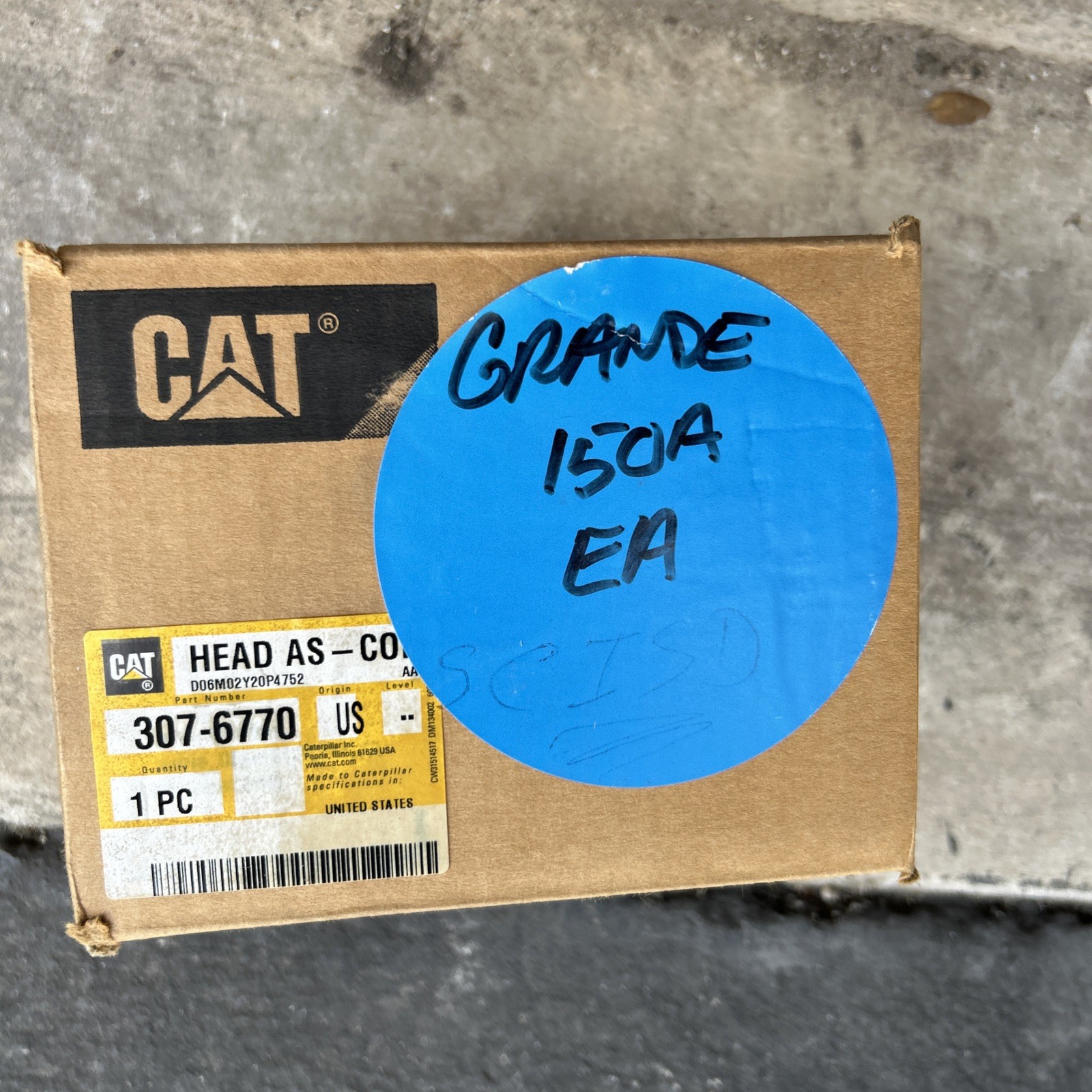 NOS CAT 307-6770 GENUINE CATERPILLAR HEAD AS-COMB EXHAUST COMBUSTION HEAD