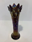 FENTON~NORTHWOOD Vintage AMETHYST PURPLE CARNIVAL GLASS 10" TREE TRUNK VASE