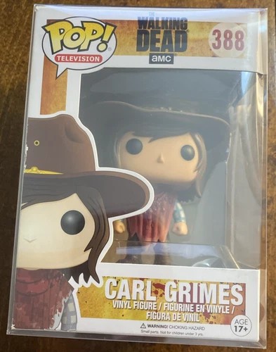 Carl Grimes Bloody Poncho #388 Funko Pop! The Walking Dead worn box sft protectr