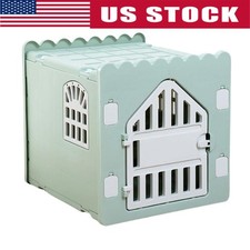 Plastic Cat House Stackable Feral Cat Shelter for Outdoor Indoor Use Green 