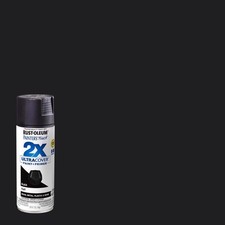 Rust-Oleum 249127 2X Ultra Cover Flat Black Spray Paint 12 oz. (Pack of 6)