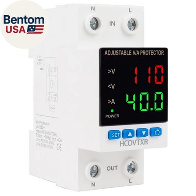 Over and under Voltage Protector Adjustable 110V,40A Voltage Regulator with LED
