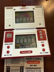 Nintendo Game & Watch Black Jack BJ-60 Vintage Handheld 1985 Works w/ Manual