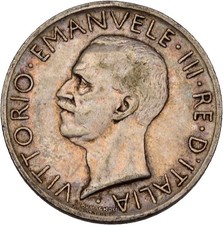 Italien 5 Lira 1929 R Vittorio Emanuele Silber 5g  Original M&uuml;nze #UMV191