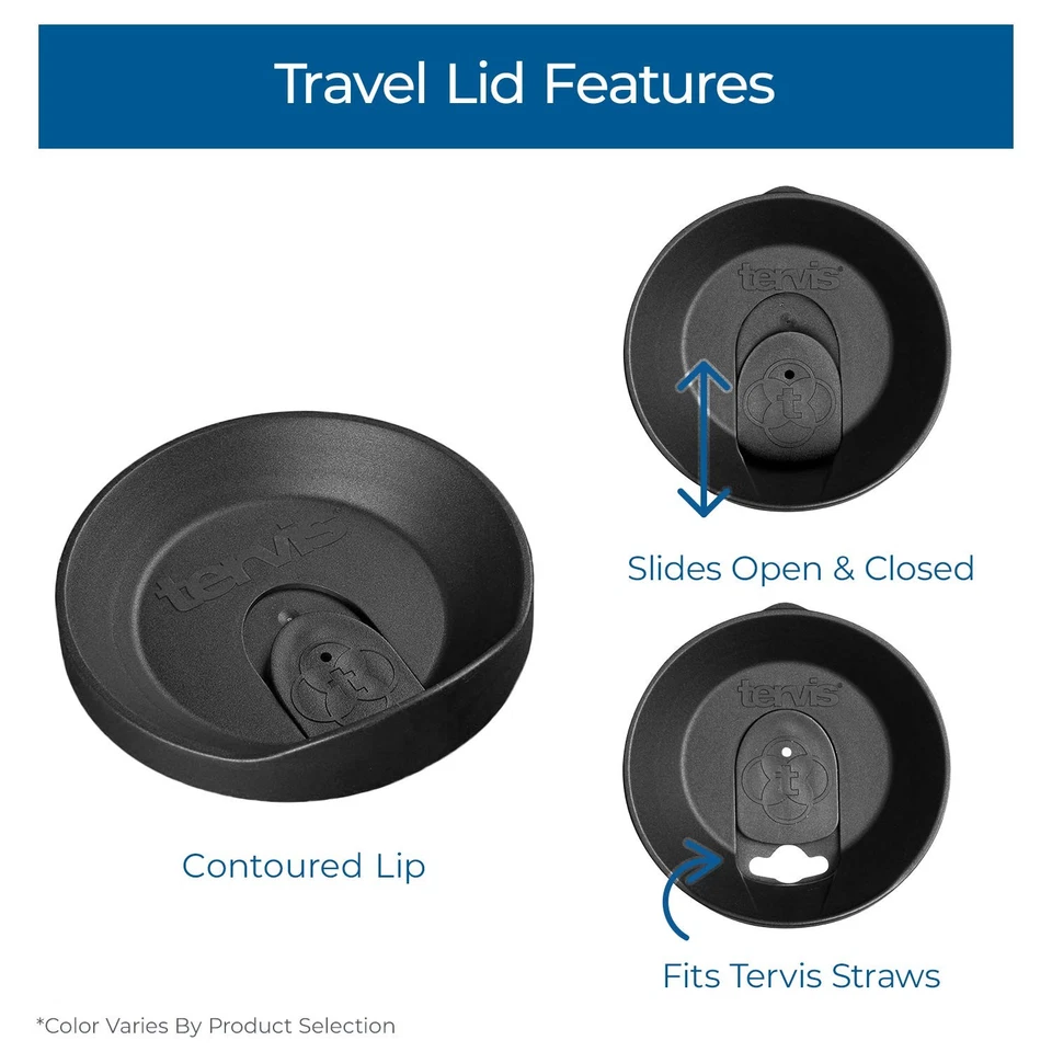 Tapa de viaje marrón Tervis se adapta a vasos de 24 oz y tazas de 16 oz vajilla aislada Foto 3 de 4