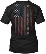 Villeda Family American Flag T-Shirt Made in the USA Size S to 5XL