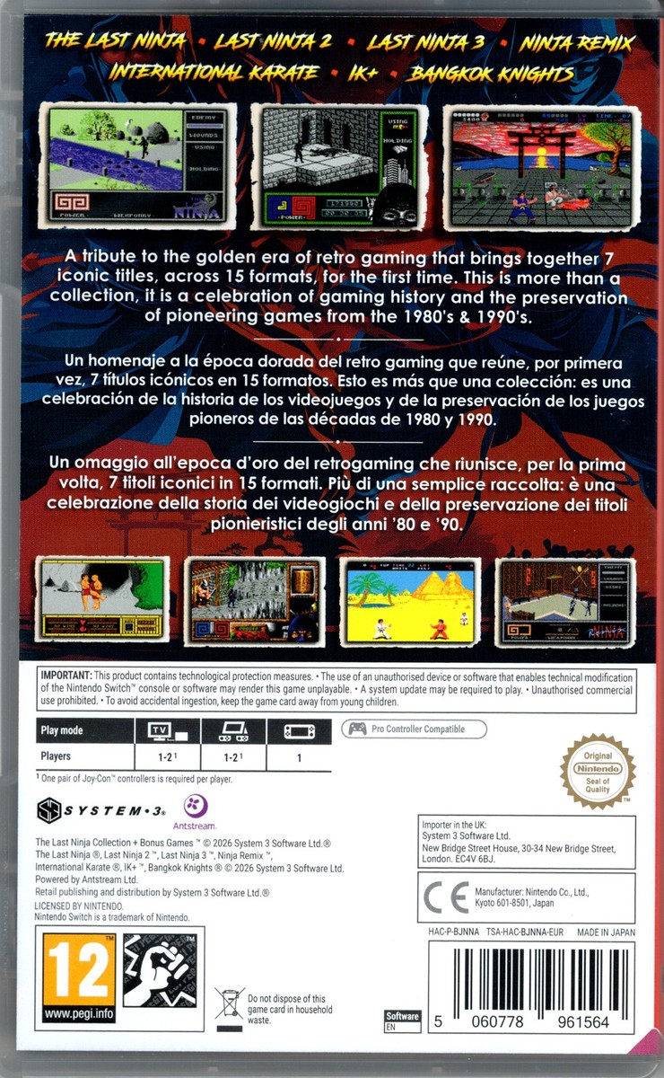 The Last Ninja Collection + Bonus Games for Nintendo Switch™ | eBay