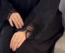 Beaded Fancy Lace Abaya Women’s With Scarf