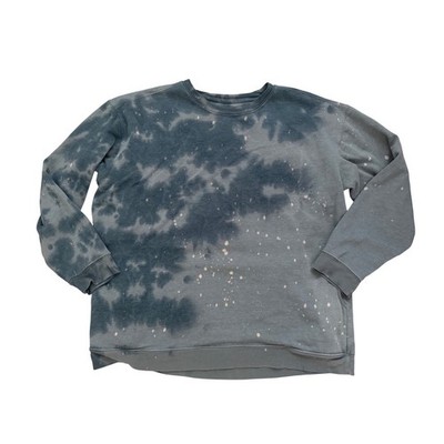 NATURAL LIFE Womens Sweatshirt Acid Wash Bleach Splatter Boho Grunge XL