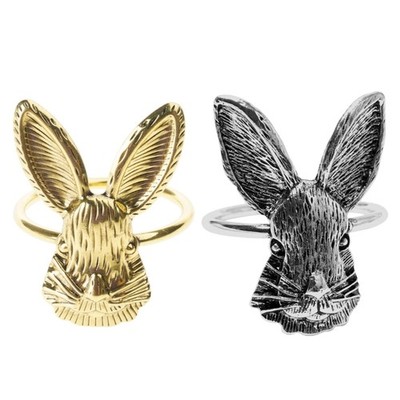 6 Pieces Rabbit for Head Shape Napkin Buckles Serviette Ring Napkin Ring Tissue