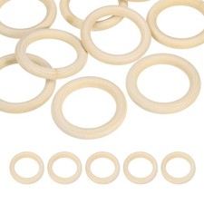 70mm Natural Wooden Rings, 10 Pack Wood Ring Round Linking Rings, Natural Color