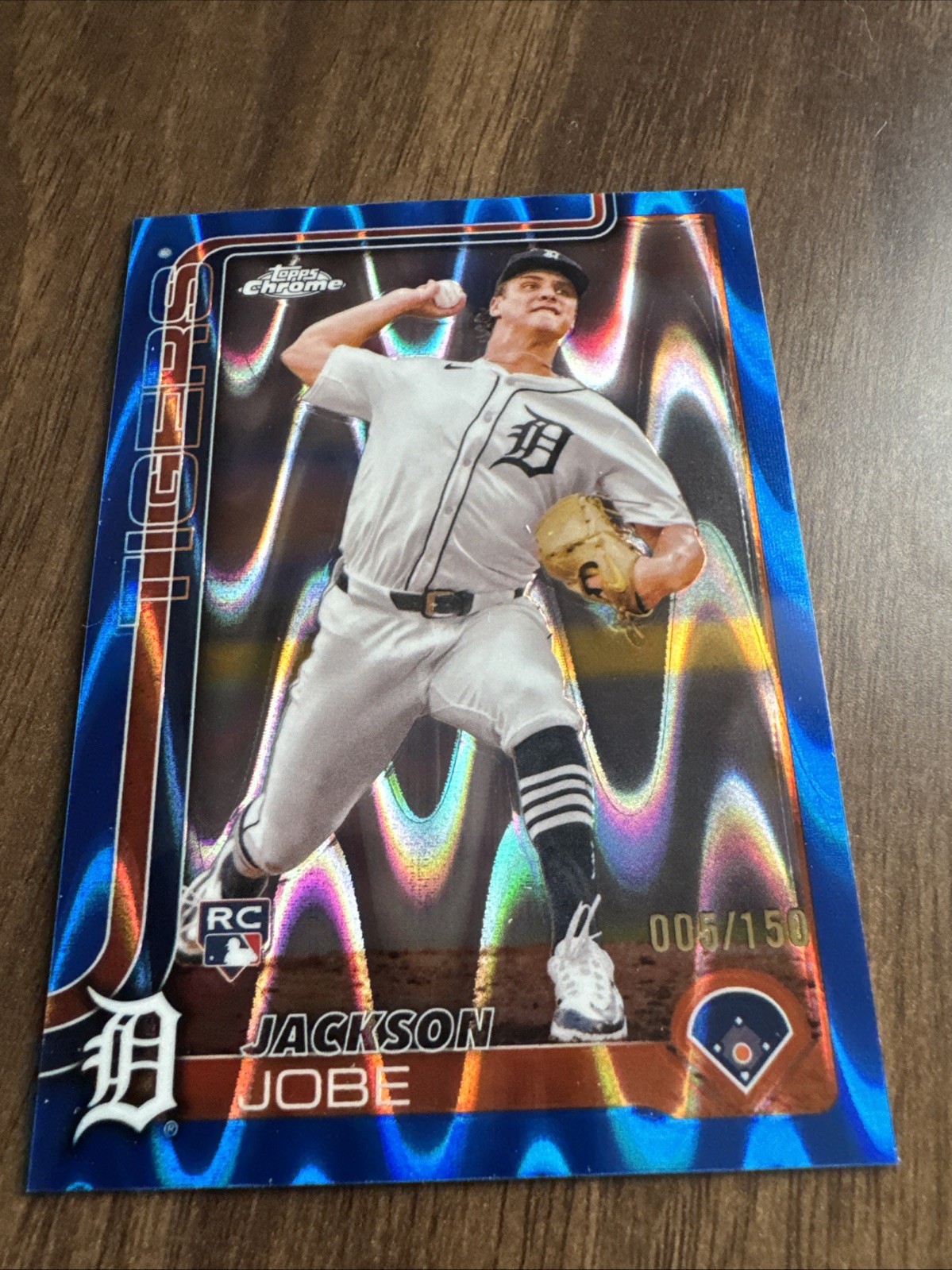2025 Topps Chrome Baseball - #249 Jackson Jobe Blue Refractor (RC) /150