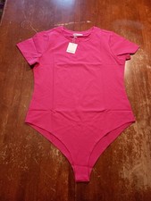 MANGOPOP Women's Pink Short Sleeve Bodysuit Size XL