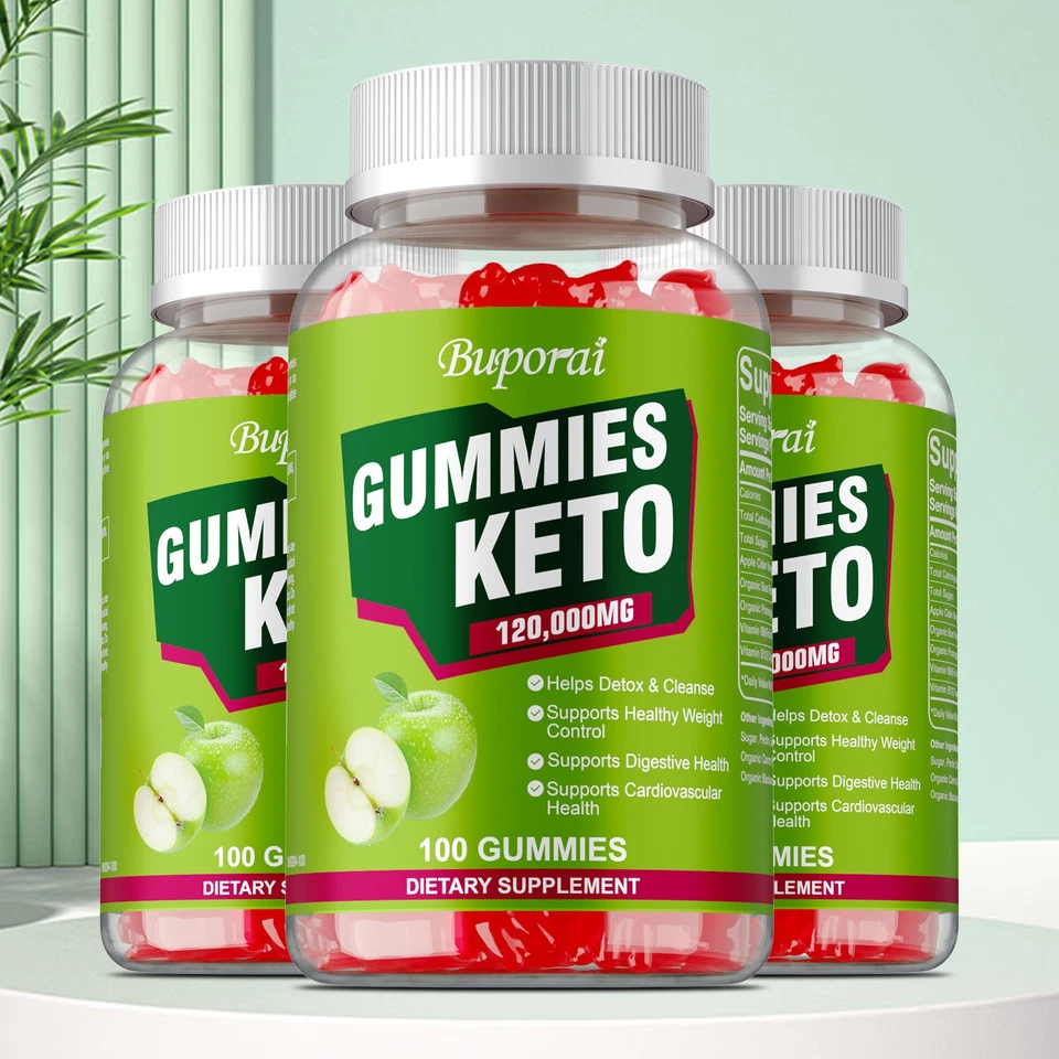 BUPORAI Keto Gummibärchen – Apfelessig – Gewichtsverlust, Verdauungsunterstützung
