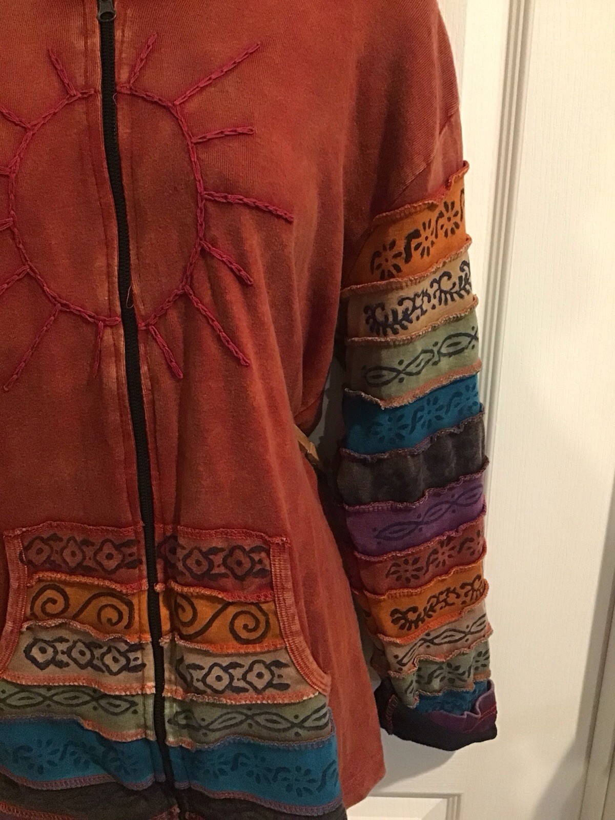 Greater Good Network Rainbow Patchwork Hoodie Jac… - image 5