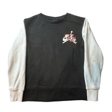 Jordan Sweatshirt Boys S 8-10 Black White Jumpman Nike Air Pullover Long Sleeve