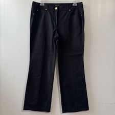 ESCADA Pants Womens Black Straight Leg High Rise Casual Sz 44