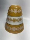 Vintage 3 PC Set Pyrex 401 402 403 Nesting Mixing Bowls Butterfly Gold