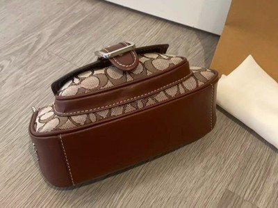 NWT Coach Signature Jacquard Ashton Mini Shoulder Bag Oak/Maple